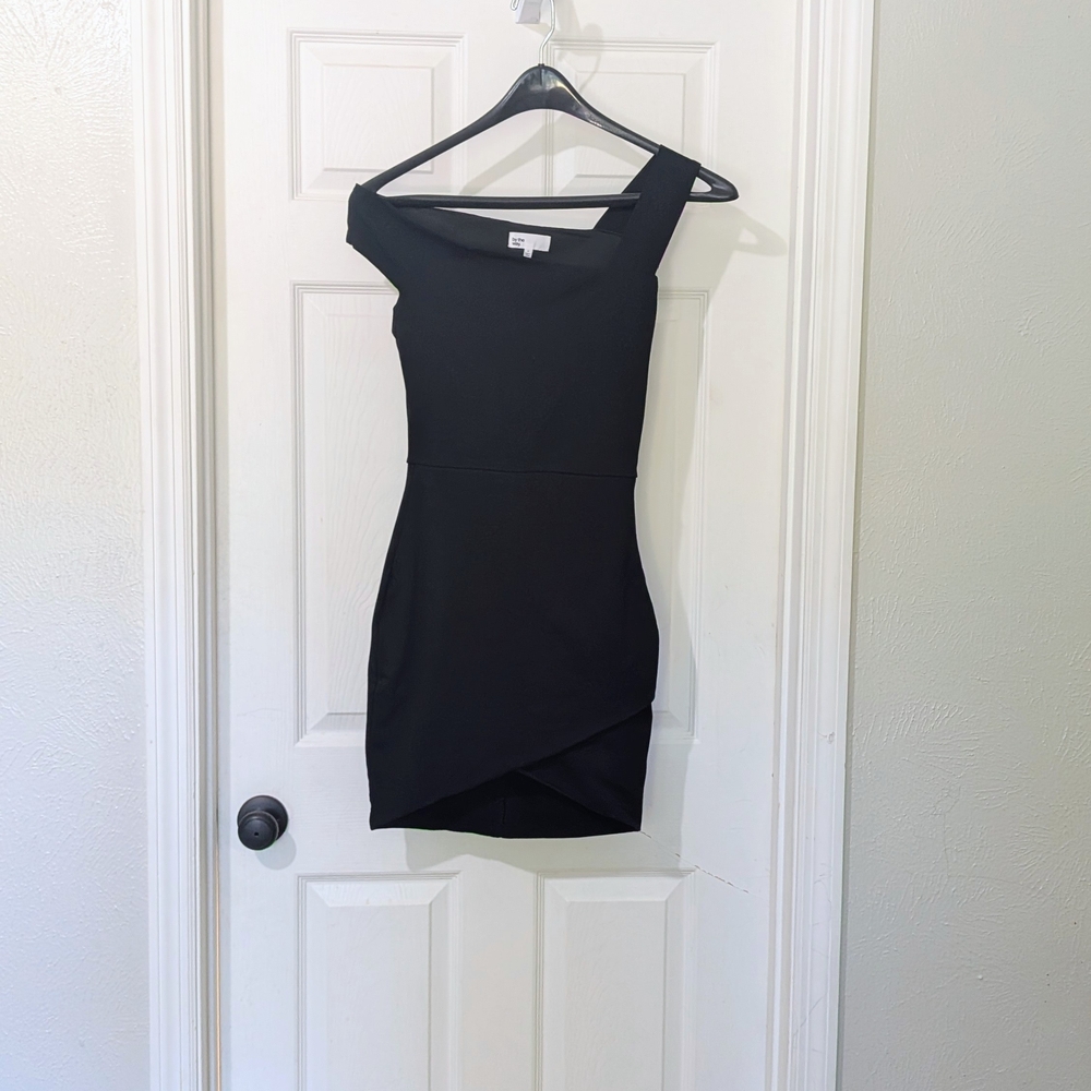 by the way. Black Asymmetrical Dress